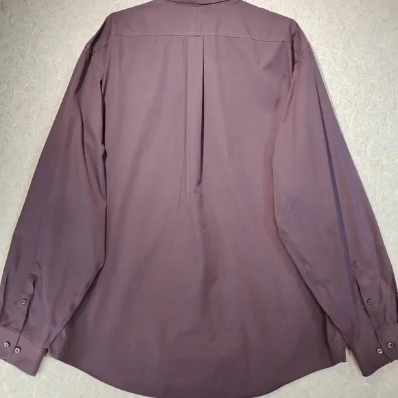 Denver Hayes Purple Never Iron Long Sleeve Button Down Shirt Size 2 XL 18-18-1/2 - Picture 9 of 11